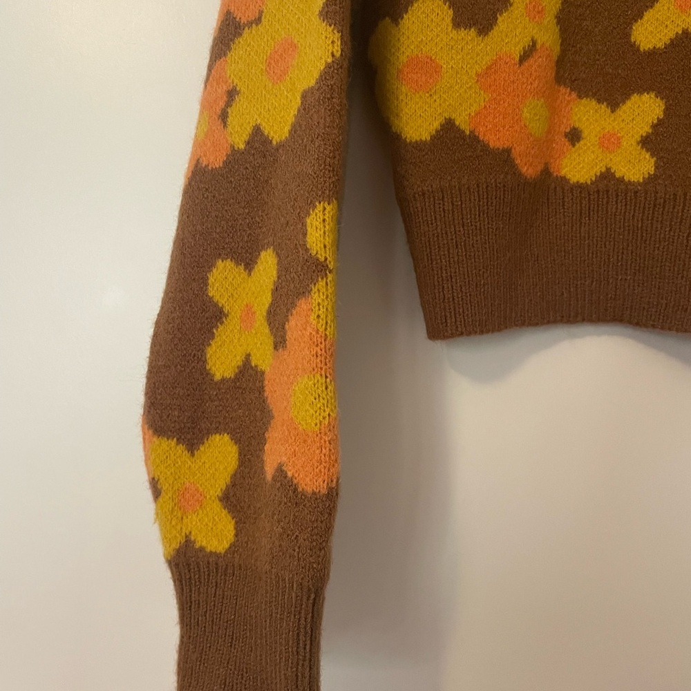 Vici for Hyfve Floral Brown Cardigan Sweater - Picture 9 of 11